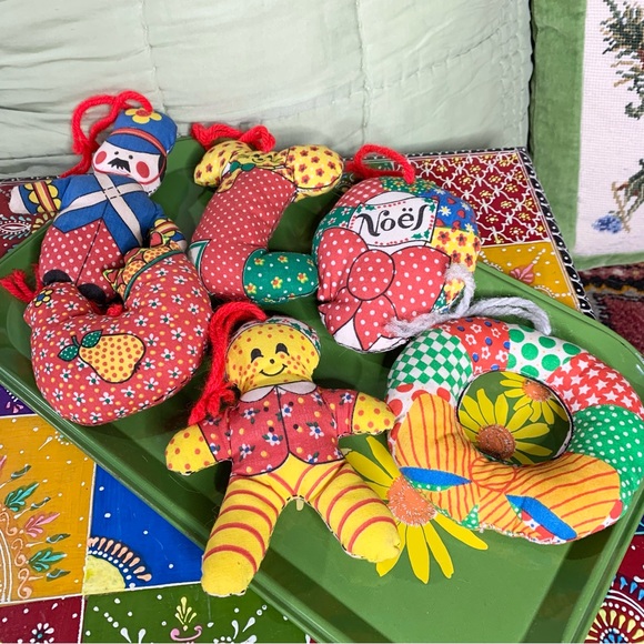 70s Patchwork Ornament Set - Picture 1 of 7